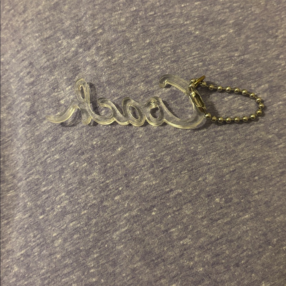 Coach Clear Script Keychain - Transparent with Silver Chain - Picture 4 of 4